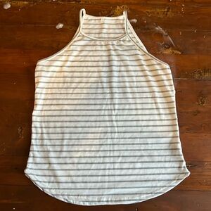 Amazon White and Gray Fitted Sleeveless Tank Top